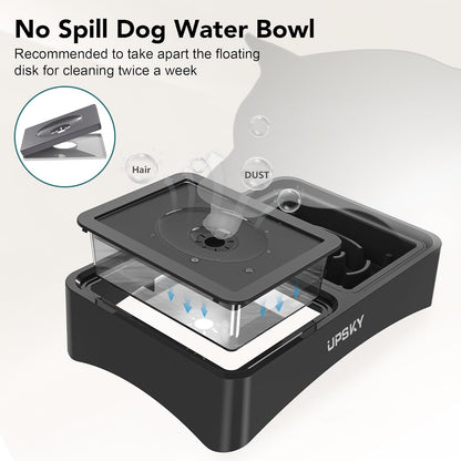 UPSKY 2-in-1 Elevated Dog Bowls Slow Feeder, 4 Height Adjustable Raised Bowl Stand, No Spill Dog Water Bowls, Anti-Slip Food and Water Bowls for Small Medium Dogs(Not Include Stainless Steel Bowl)