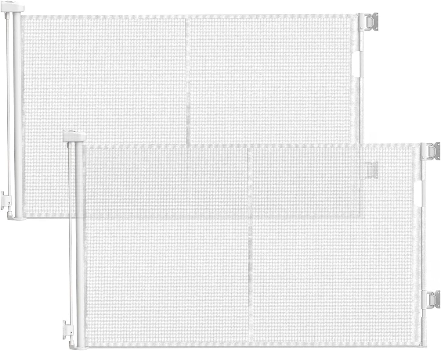96 Inch Wide Reinforced Retractable Baby Gate with Support Rods, Extra Long Dog Gate Retractable Gate Outdoor Gates for Decks, Prevent Crawling Under Extra Long Baby Gates for Large Openings, Black