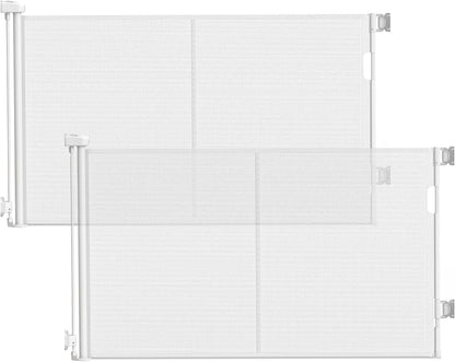 96 Inch Wide Reinforced Retractable Baby Gate with Support Rods, Extra Long Dog Gate Retractable Gate Outdoor Gates for Decks, Prevent Crawling Under Extra Long Baby Gates for Large Openings, Black