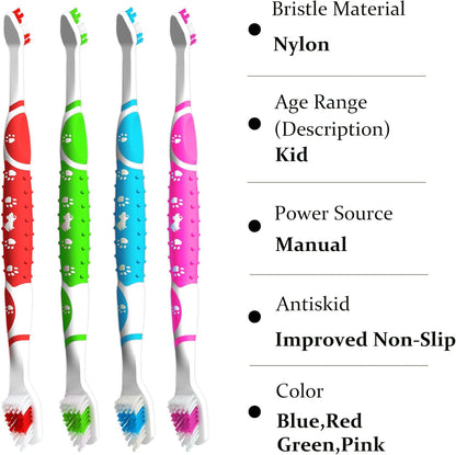Dog Toothbrush pet Toothbrush Finger Toothbrush Small to Large Dogs,Cats with Soft Bristles Non Slip Dual Head Dog Toothbrush
