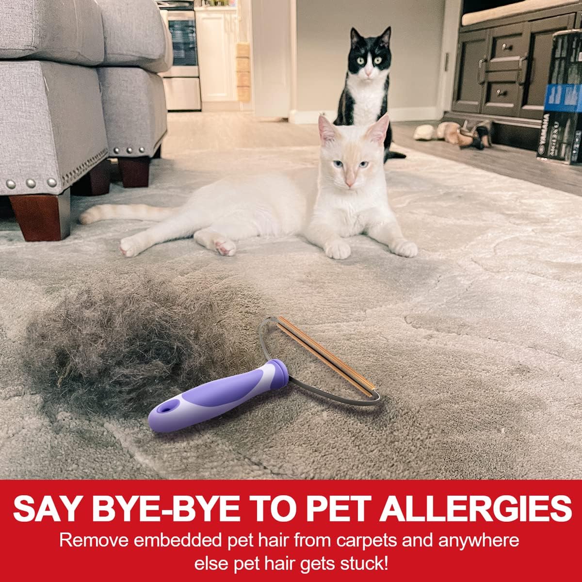 Pet Hair Remover, Dog Cat Hair Remover, Lint Cleaner Pro, Fur Removal Tool, Portable Carpet Scraper, Clothes Fuzz Rollers Hairball Shaver Brush for Carpets, Car Mat, Couch, Pet Bed, Furniture & Rug