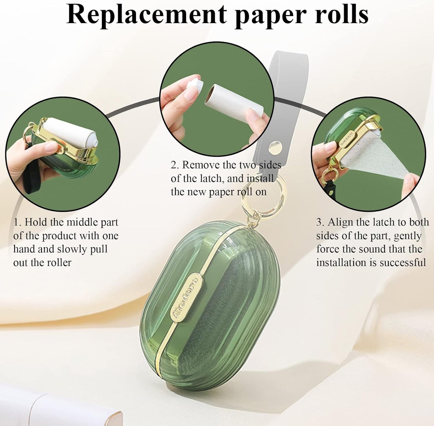 Double-Sided Travel Portable Lint Roller with Hand Strap, Reusable Mini Extra Sticky Dog Cat Pet Hair Remover, Luxury Lint Remover for Clothes Bag Dust Fuzz Fur with 4 Refills, Grey
