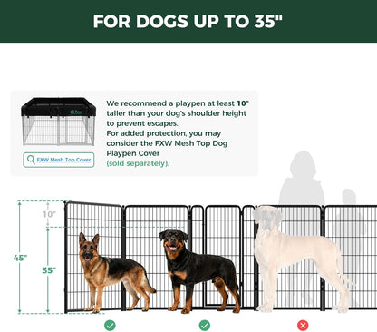 FXW Homeplus Unleashed Indoor Dog Playpen - Stress-Free and Safe Play, Heavy Duty 24 Inch 6 Panels Dog Pen for Puppy and Small Dogs, Black│Patented