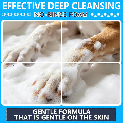Dog Paw Cleaner with Scrubber Brush - 5 fl oz Waterless Cleaning Foam for Dirty & Muddy Paws, No-Rinse Formula for Dogs & Cats, Quick-Dry Alternative to Wipes for Puppies & Kittens