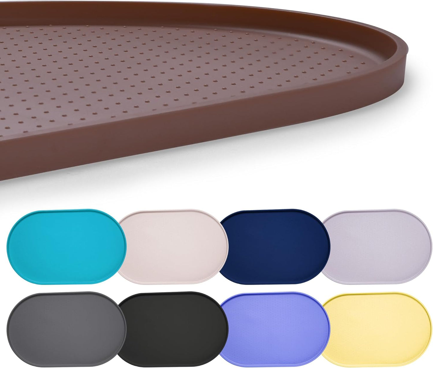 Hubulk 100% Waterproof Silicone Pet Feeding Mat with Raised Edge for Food and Water, Dog Bowl Mats, Cat Bowls Placemat with High Lip Protects Floor for Cats and Dogs (Gray, 19" L x 12" W)