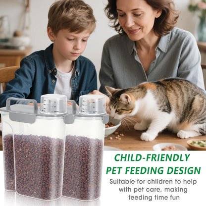 TBMax Dog Food Storage Container 5-7 lbs, Airtight Cat Food Container with Larger Spout & Measuring Cup, Portable Pet Food Storage Dispenser for Small Animal Kibble Storage, Bird Seed Container