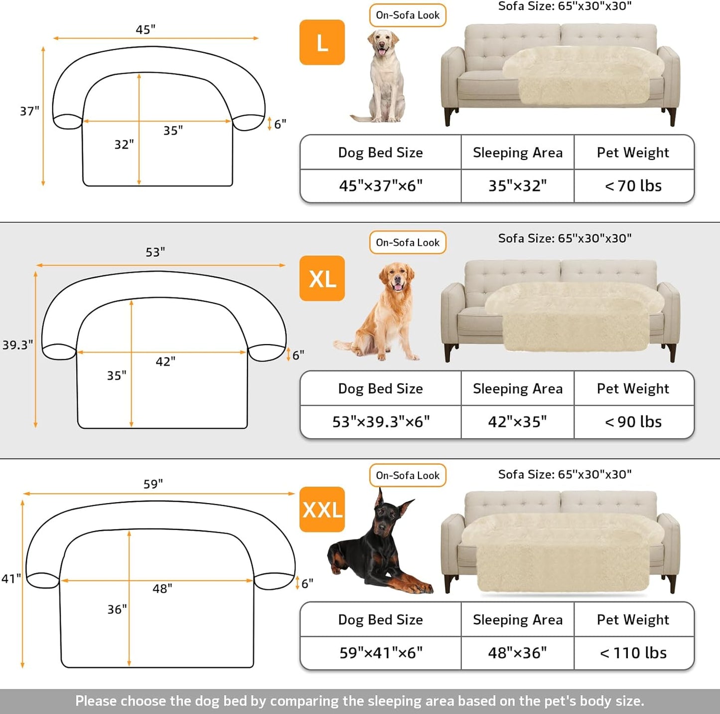 Calming Dog Bed Fluffy Plush Dog Mat for Furniture Protector with Removable Washable Cover for Large Medium Small Dogs and Cats (Large, Light Grey)