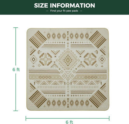 FXW Washable Pee Pads for Dogs, Puppy Pads with Super Absorbent, Specifically Designed for FXW Rollick/Homeplus 24inch 6 Panels Dog Playpen, 39" x 63" Rectangle, Khaki, 1 Pack