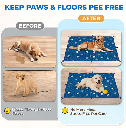 Fostanfly Washable Pee Pads for Dogs, 2 Pack Large 36"x41" Ultra-Absorbent and Leak-Proof Non-Slip Reusable Potty Training Pads for Dogs, Cats, Puppy, Potty Training of Add 8 Lanyards