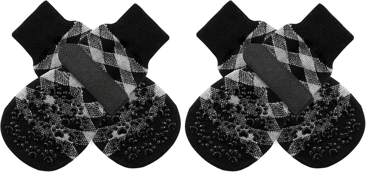 EXPAWLORER Anti Slip Dog Socks to Prevent Licking Paws, Dog Shoes for Hot Pavement, Dog Booties for Small Medium Large Senior Dogs, Traction Control Boots & Paw Protectors for Hardwood Floors