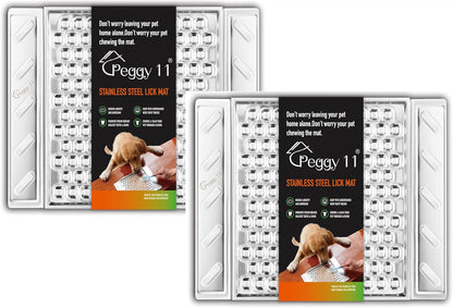 PEGGY11 Durable Stainless Steel Lick Pad for Cats & Dogs | Strong Suction Cups | Anxiety Relief & Slow Feeder | Dishwasher Safe - Single