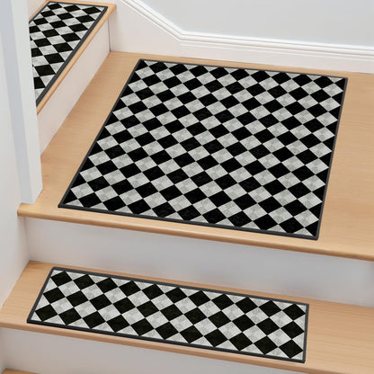 Non-Slip Stair Treads for Wooden Steps 15pcs,8"x30" Stair Carpet Treads for Indoor Use,Peel and Stick Stair Runners,Washable Reusable Adhesive Backing,Pet-Friendly Stair Capet for Kids,Elders,Dogs
