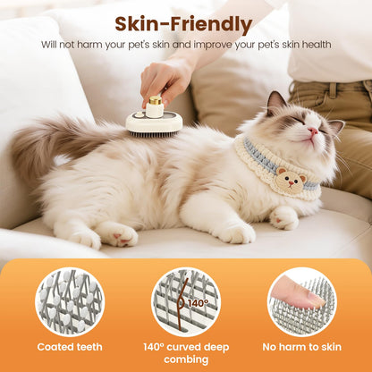 Glendan Dog & Cat Grooming Brush - Slicker Shedding Tools (Pink)