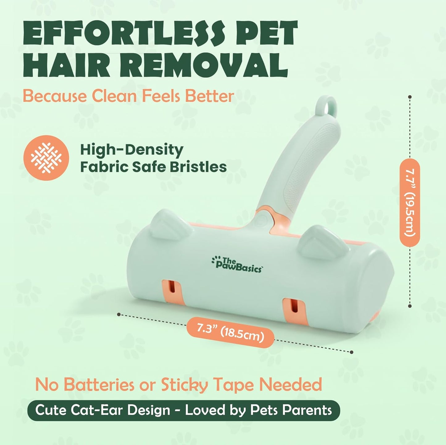 Pet Hair Remover Roller - Reusable Lint Roller for Dog and Cat Hair, Easy to Clean Electrostatic Pet Hair Removal Tool with Ergonomic Grip for Bedding, Couch, Carpet and Car Interiors