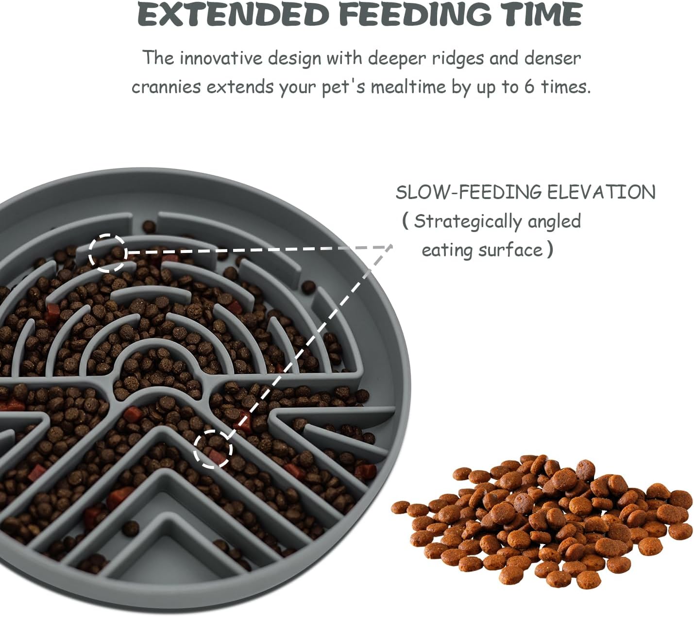 Lesipee Slow Feeder Dog Bowl for Large & Small Pets, Anti Choking Puzzle Dog Food Lick Mat with Non-Slip Base, Interactive Pet Slow Eating, Silicone Licking Mat Cat Feeding Bowl for Puppies & Cats