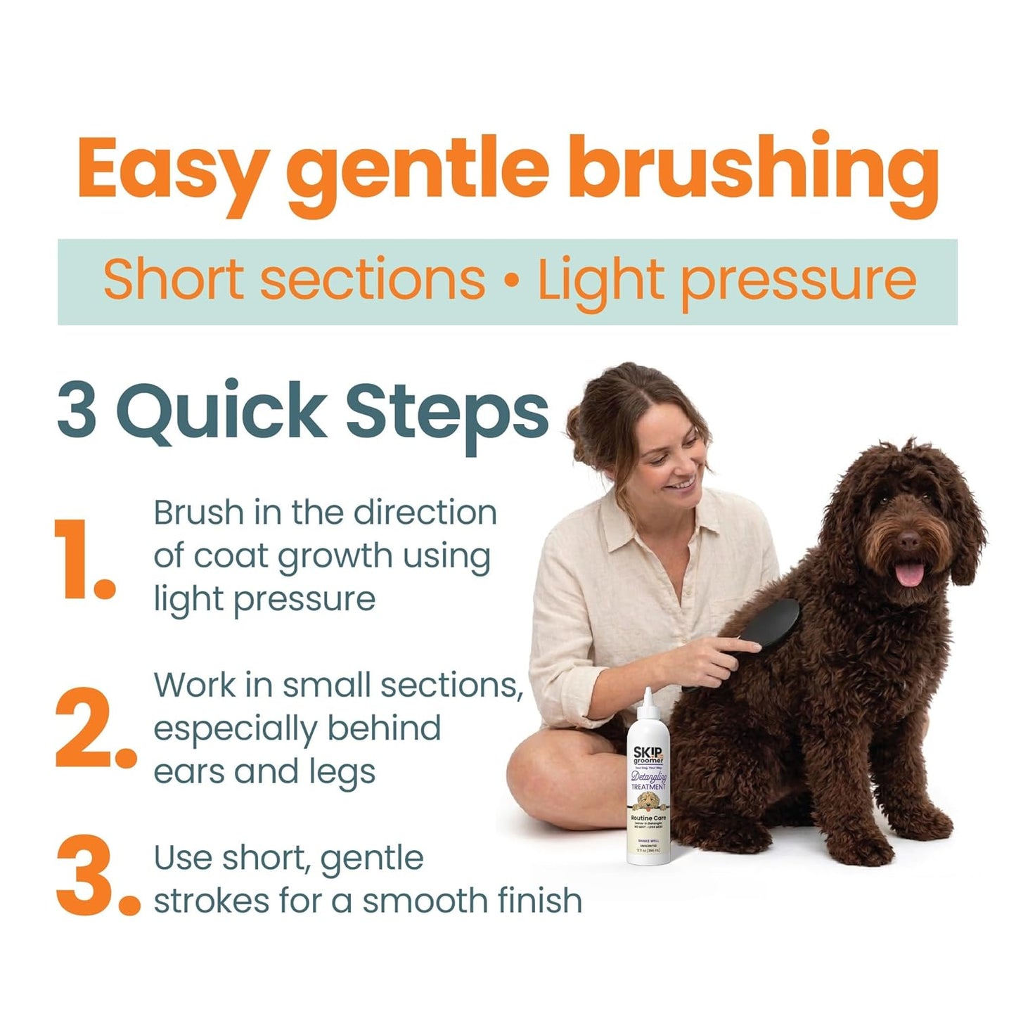 Pin Brush for Dogs, Gentle Dog Brush for Long Haired Dogs – Routine Essential for Goldendoodles, Poodles & Doodles, No-Scratch Rounded Pins for Sensitive Skin, Flexible Cushion Base – Skip the Groomer