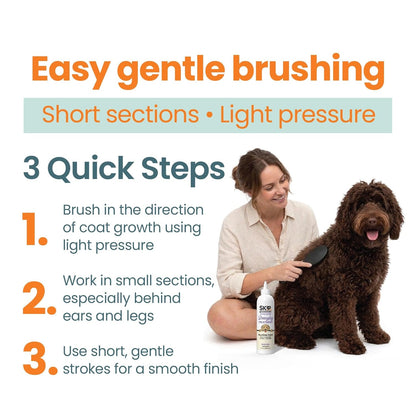 Pin Brush for Dogs, Gentle Dog Brush for Long Haired Dogs – Routine Essential for Goldendoodles, Poodles & Doodles, No-Scratch Rounded Pins for Sensitive Skin, Flexible Cushion Base – Skip the Groomer