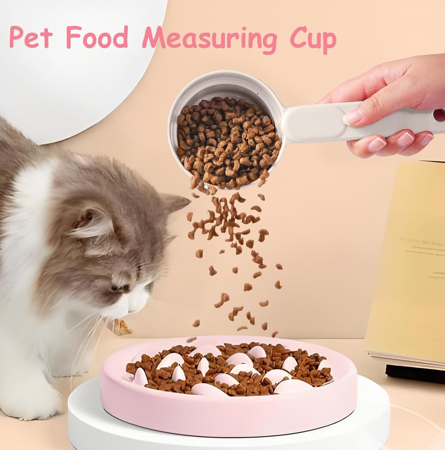 Joyinjojo Dog Food Scoop 1 Cup 1/2 Cup - Melamine Dog Food Measuring Cup, Pet Food Scoop for Dog Cat...Comfortable Long Handle for Easy to Scoop Food