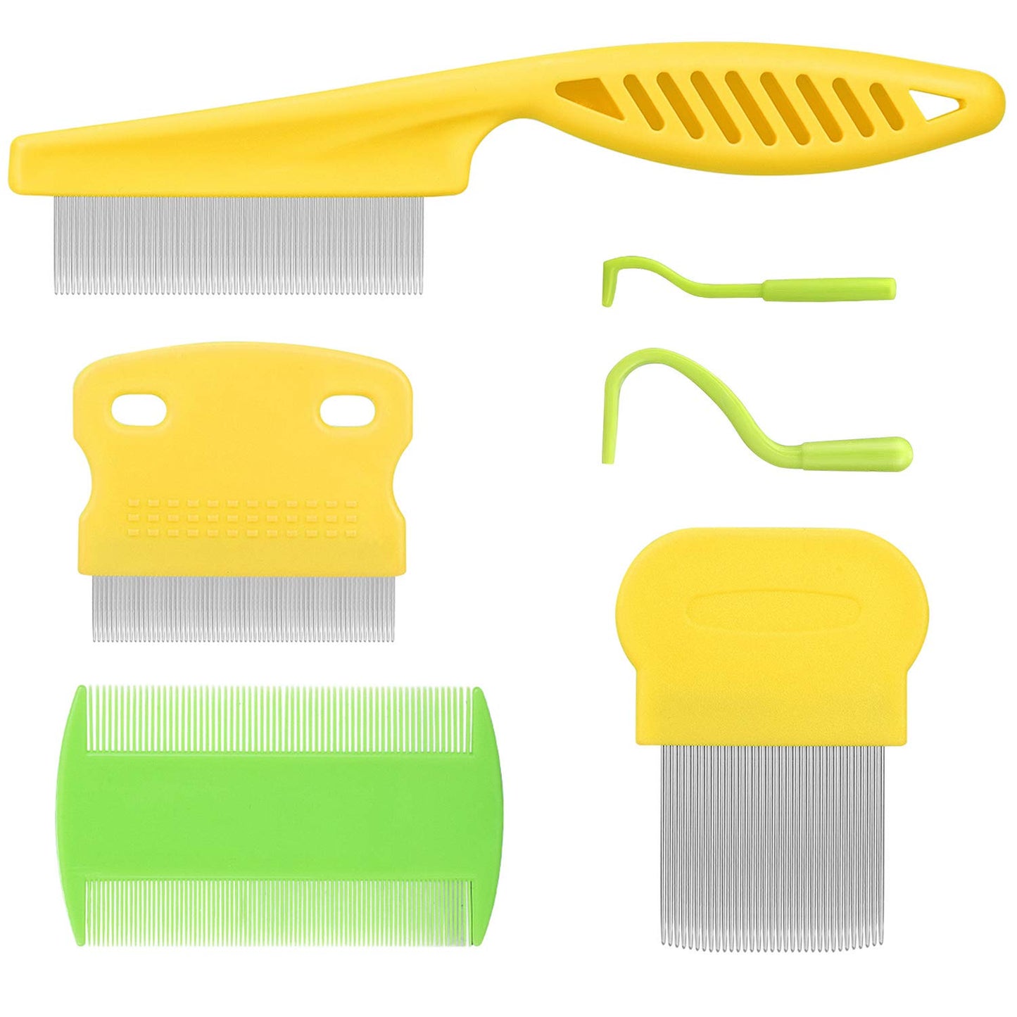 Cat & Dog Grooming Set - Fine Tooth Comb for Removing Dandruff Flakes & Hair (Blue)
