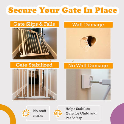 Wall Nanny 2-Pack - Works with 2 Gates - Baby Gate Wall Protector (Made in USA) Protects Walls and Doorways from Pet Gates - for Pressure Mounted Indoor Safety Baby Gates - Black