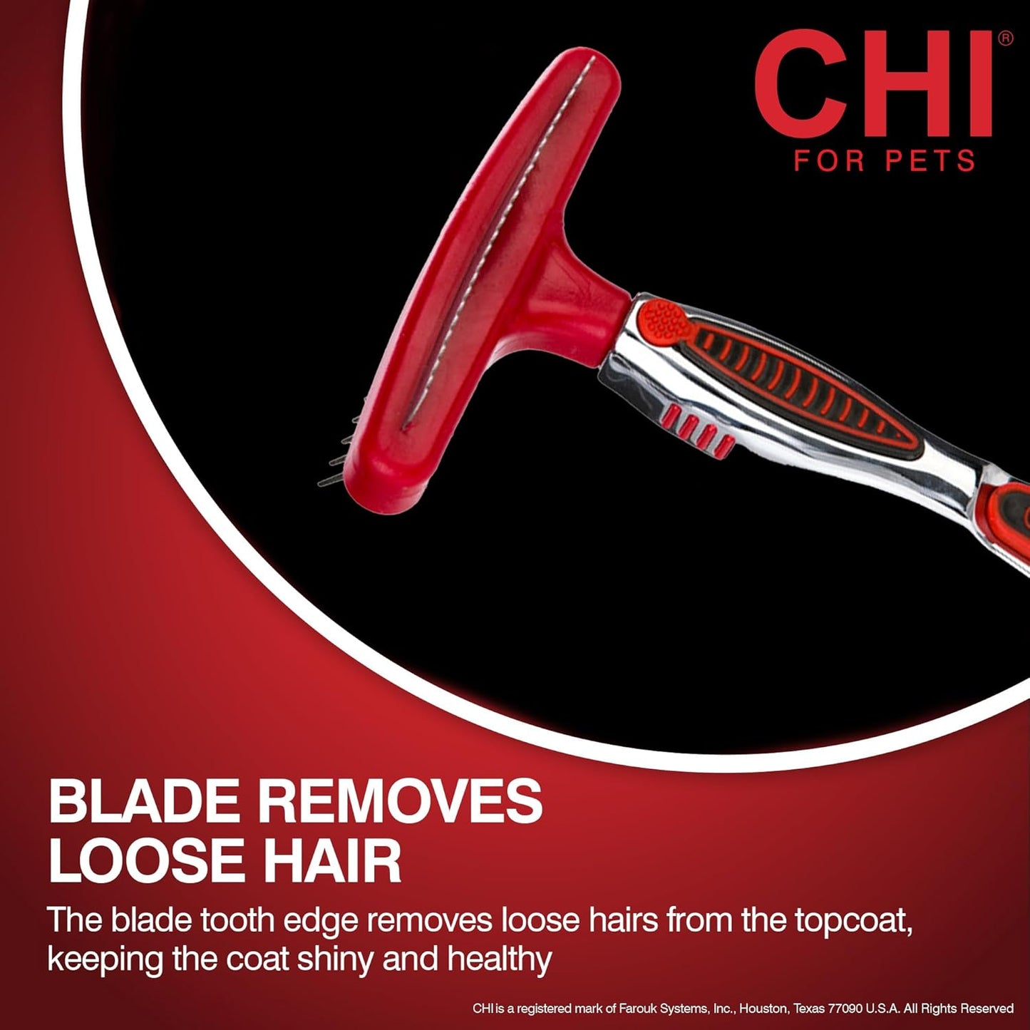 CHI for Dogs 2 in 1 Dematting and Deshedding Rake, Dual Head Dog Grooming Tool with Wide Tooth Dematting Rake and Fine Deshedding Rake, Detangler Comb for Thick Double and Long Dog Coat