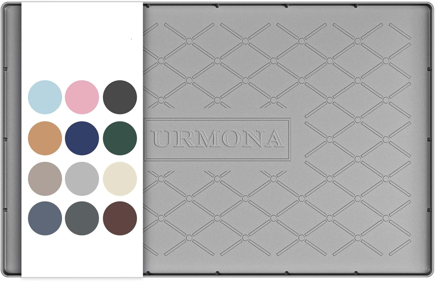 URMONA Under Sink Mat for Kitchen Waterproof, 34" x 22" Silicone Under Sink Mat for Shelf Liner Organizer, Cabinet Sink Protector Under Sink Liner for Bottom Kitchen, Bathroom(Light Grey)