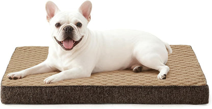 JOEJOY XL Dog Beds Large Sized Dog, Orthopedic Big Dogs Crate Bed with Washable Removable Cover, Extra Thick Egg-Crate Memory Foam Pet Beds up to 80 lbs, Grey, 41"x27"