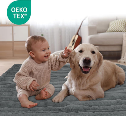 Waterproof Dog Blanket for Large Dogs - Washable Cat Blankets for Couch Bed Protection, Super Soft Calming Reversible Pet Blanket for Pet Kitten Puppy (Green, 50"x60")