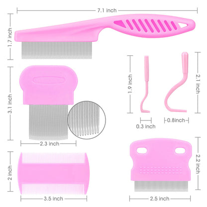 Cat & Dog Grooming Set - Fine Tooth Comb for Removing Dandruff Flakes & Hair (Blue)