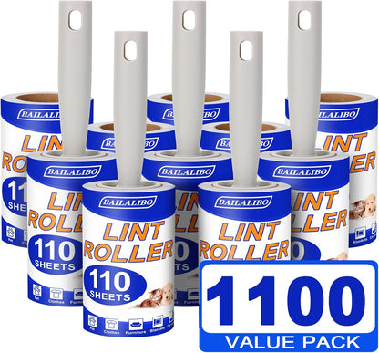 Lint Rollers for Pet Hair Extra Sticky, 220 Sheets Mega Value Set, Lint Remover for Clothes, Couch, Carpet, Dog & Cat, Furniture, Mini Travel Refills, for Daily Cleaning Tool