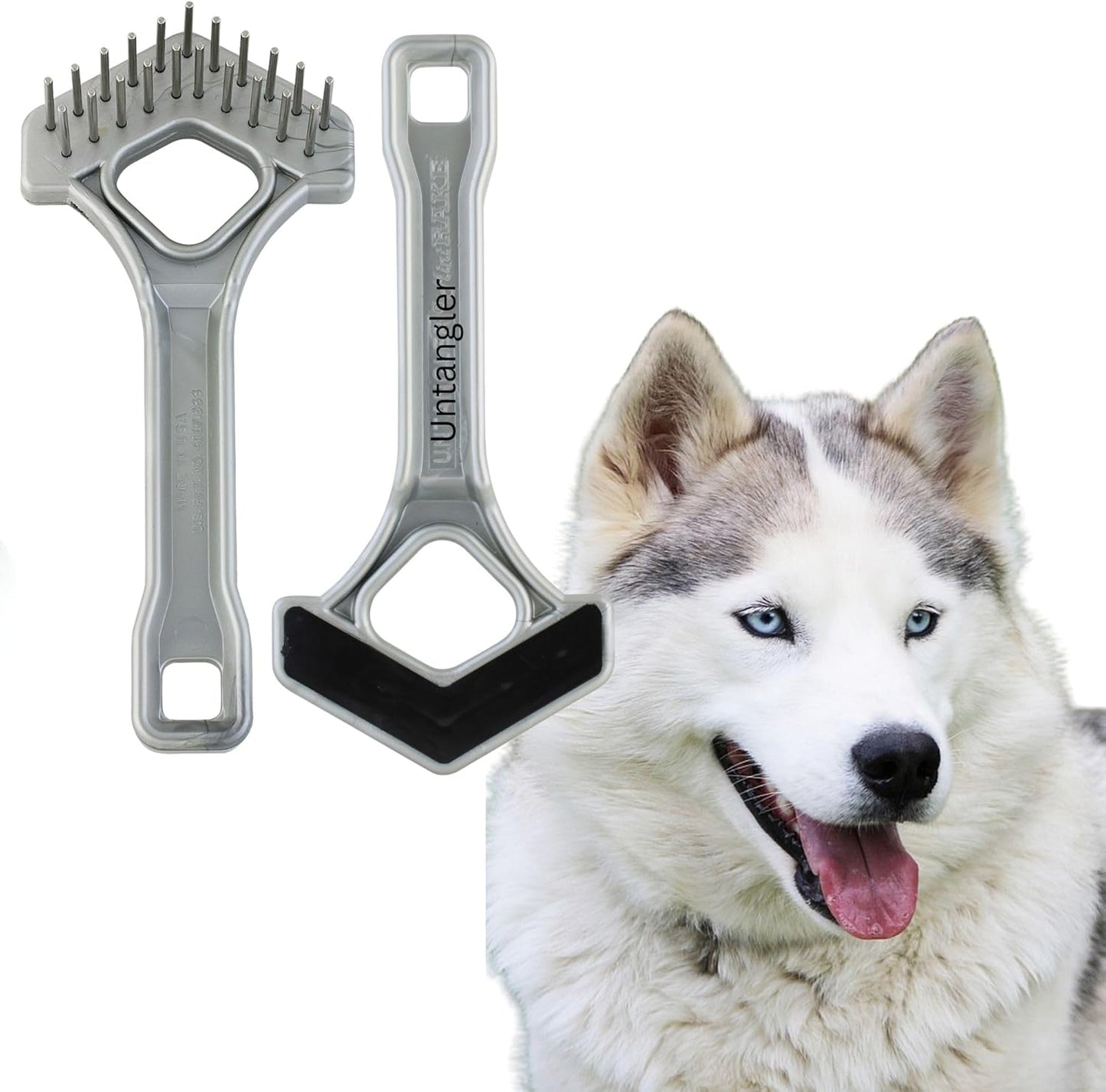 Mini-Rake V-Shaped with 1" Long Double-Row Rotating Teeth (AquaBlue)