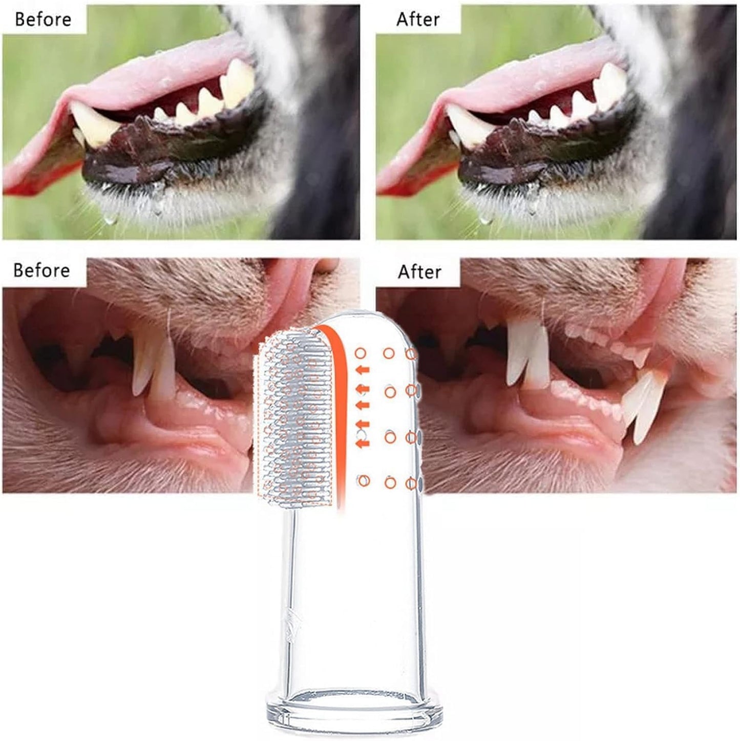 10Pcs White Dog Finger Toothbrush Food Grade Soft Bristles Pet Toothbrush, Soft Silicone Cat Toothbrush Washable and Comfortable Dog Toothbrushes