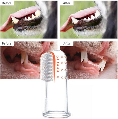 10Pcs White Dog Finger Toothbrush Food Grade Soft Bristles Pet Toothbrush, Soft Silicone Cat Toothbrush Washable and Comfortable Dog Toothbrushes