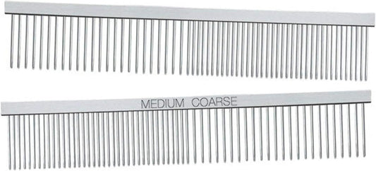 Master Grooming Tools Greyhound Combs — European-Style Combs for Grooming Dogs - Medium/Coarse, 7½",Chrome