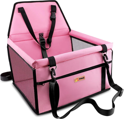 Petbobi Small Dog Car Seat, Dog Car Booster Seat for Small Medium Dogs 5-15 lbs, Foldable Front Seat Safety with Sturdy PVC Tube Frame, Breathable Mesh, Grey