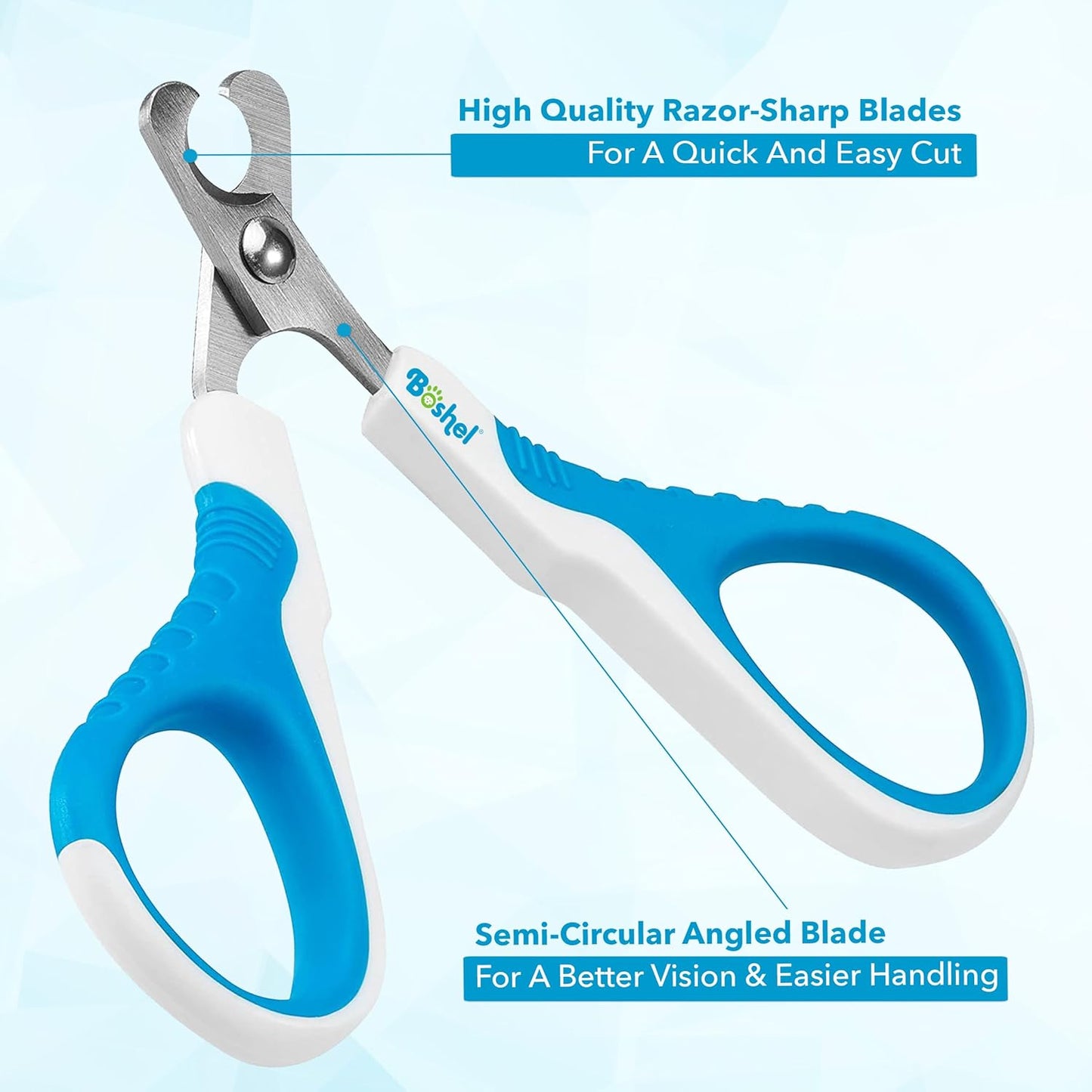 Boshel Large Dog Nail Clippers with Safety Guard to Avoid Over-Cutting Nails and Free Nail File, Razor Sharp Blades, Professional at Home Grooming