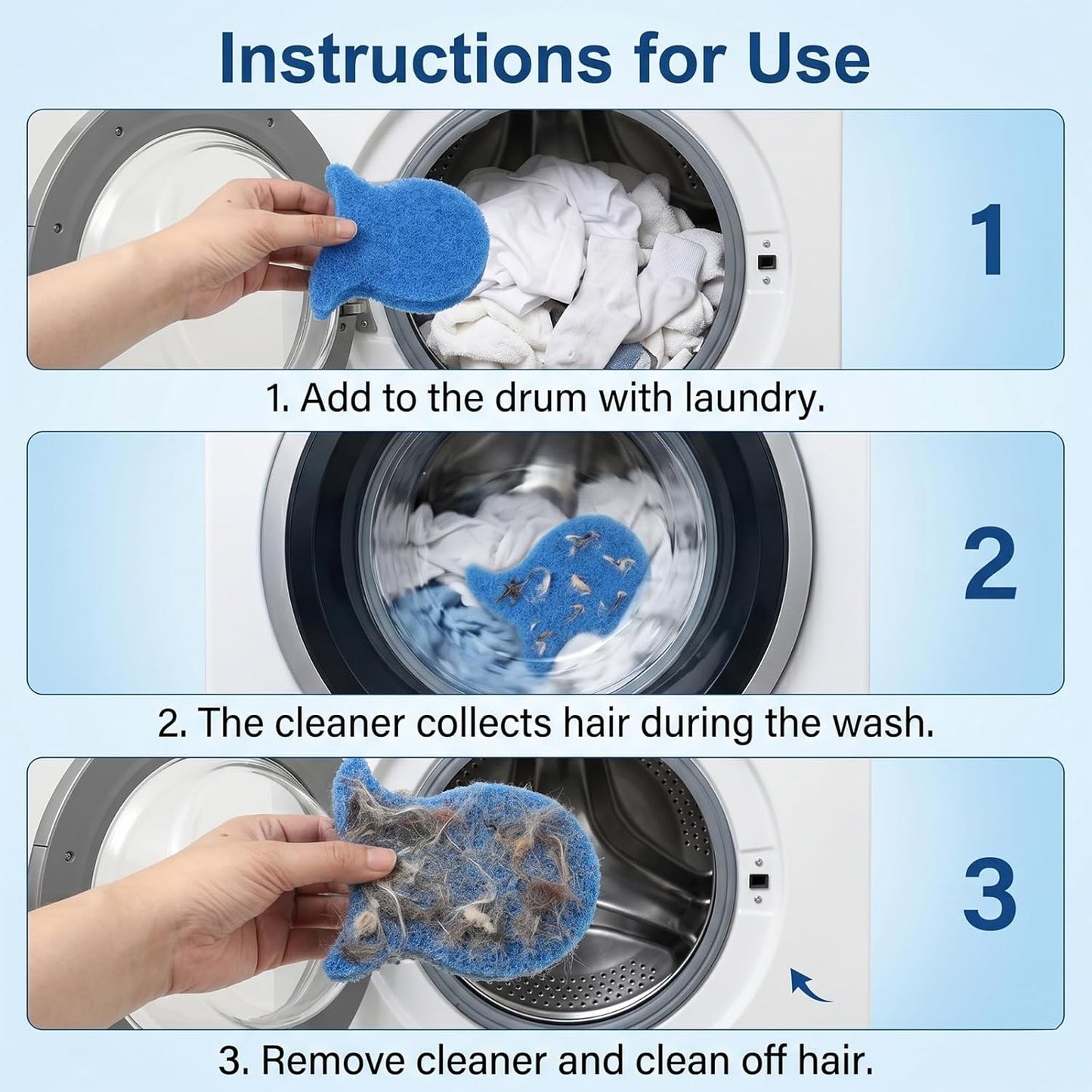 Pet Hair Remover for Laundry, 6 Pcs Reusable Catcher Effectively Removes Pet Hair, Dog & Cat Hairs Remover Tool for Washing Machines, Lint and Dander from Bedding Clothing