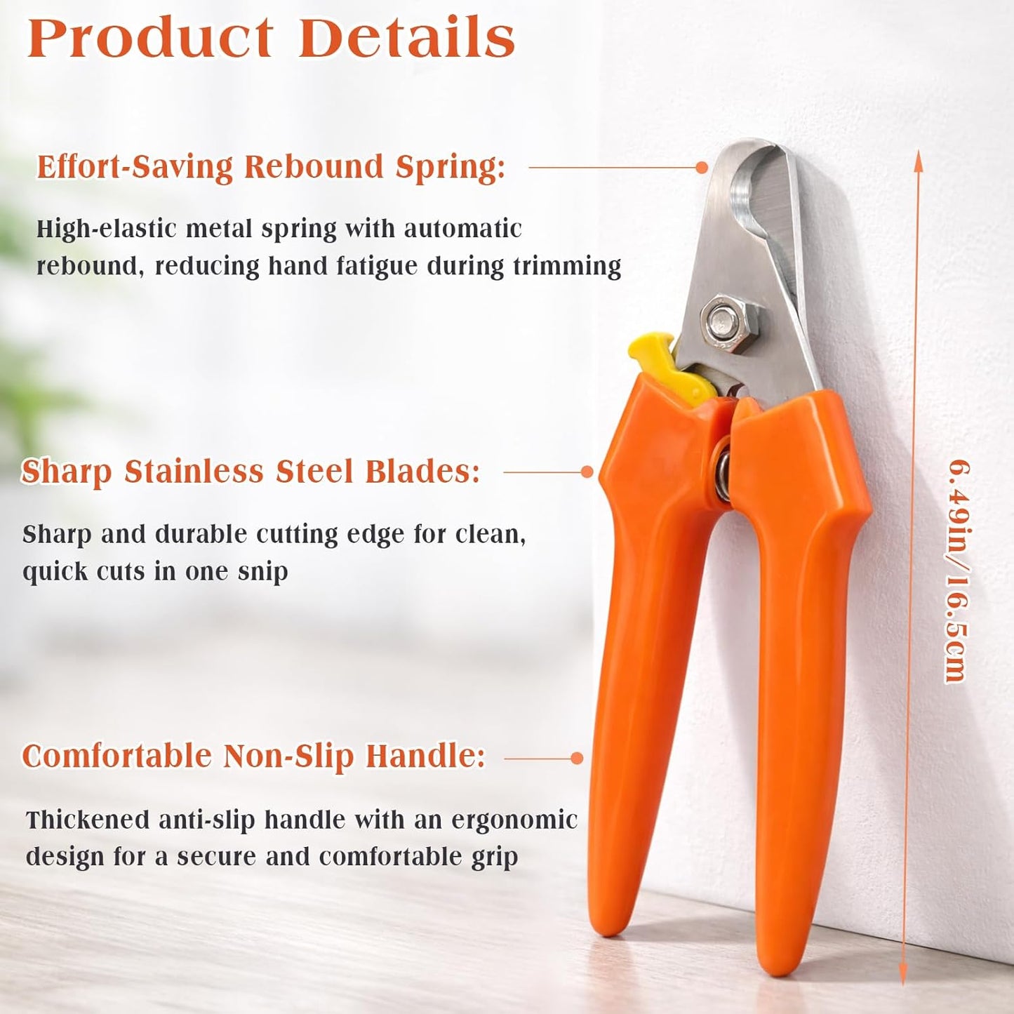Professional Dog Nail Trimmers for Large & Small Dogs, Heavy-Duty Stainless Steel Pet Claw Clippers for Safe Grooming
