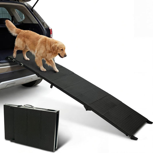71" Long Dog Ramp for Car, Folding Pet Ramps for Large Dogs with Non-Slip Surface, Portable Dog Car Ramp for Car SUV & Truck Up to 350LBS