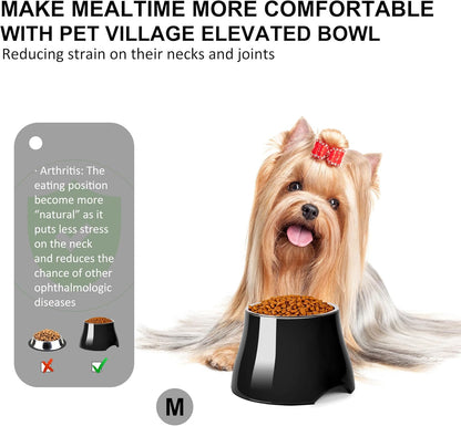 Dog Bowls,Cone Friendly Non Slip Single Dog Bowl with Stainless Steel Inner, Raised Bowls for Small Dogs Spaniel Dogs Long Ear, High Capacity, M/2 Cup Pink