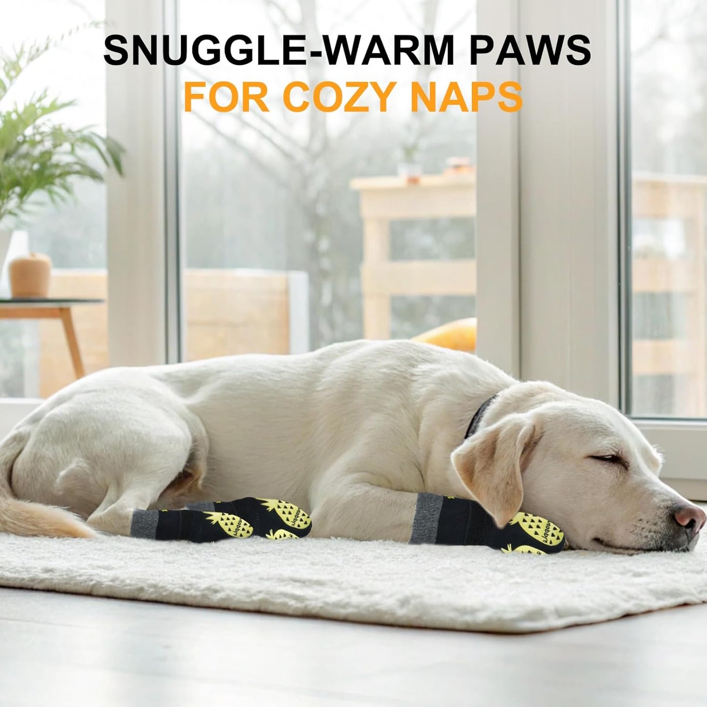 BEAUTYZOO Anti Slip Dog Socks to Prevent Licking Paws, Dog Shoes for Cold Winter Snow, Double Sides Dog Boots & Paw Protectors Booties for Hardwood Floors with Grippers Large Medium Small Senior Dogs