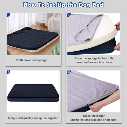 Large Dog Bed, High Density Foam, Good Resilience for Enough Cushion to Large Dogs Such as Great Dane, 47 * 39 Inches Widen Pet Bed, Non Slip Bottom with Removable Washable Cover