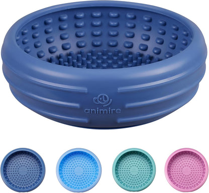 Dog Lick Bowl, Animire Freeze Lick Mat for Dogs, Non-Slip Slow Feeder Licking Bowl Enrichment Treat for Distraction Anxiety Relief, Food Grade Silicone, Dishwasher Safe(Pastel Purple,S)