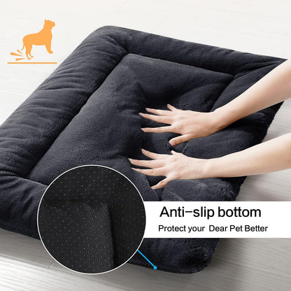 Dog Beds Crate Pad for Medium/Large Dogs Fit Metal,Ultra Soft, Washable & Anti-Slip Kennel Pad for Dogs Cozy Sleeping Mat,Gray 36inch