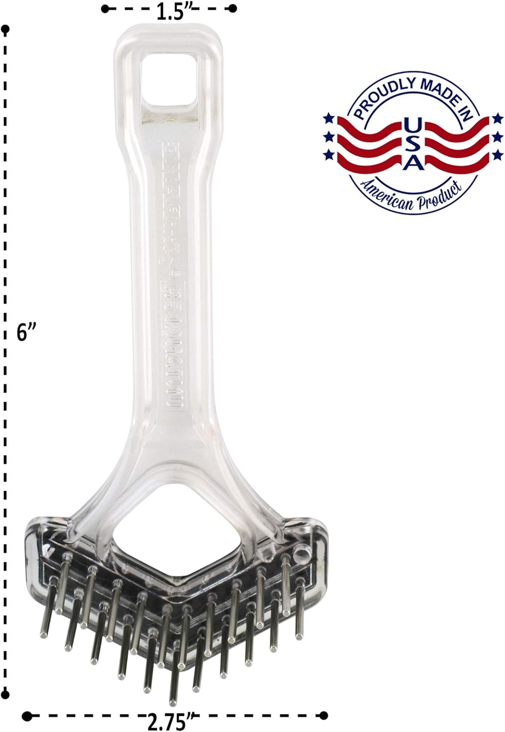 Mini-Rake V-Shaped with 1" Long Double-Row Rotating Teeth (AquaBlue)