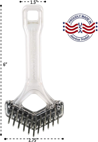 Mini-Rake V-Shaped with 1" Long Double-Row Rotating Teeth (AquaBlue)