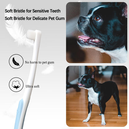 JGocot Small Dog Toothbrush,|Micro Brush Head|Nano Bristle|Soft Pet Toothbrush for Sensitive Gum&Teeth, Dog Teeth Cleaning Kit for Puppy, Kitten, Cats&Miniature Toy Size Dogs