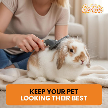 GoPets Small Pin Slicker Brush, Easy-Groom Pin Comb for Tangles & Shedding, Rounded Safety Tips, Dematting Brush for Short & Long Hair Cats, Dogs & Furry Pets, Ideal for Sensitive, Hard-to-Reach Areas