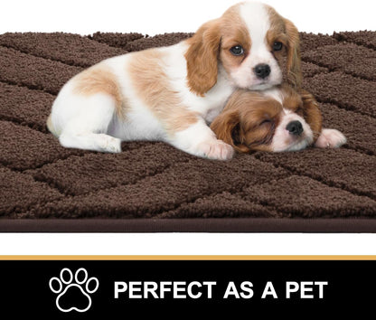 Tindbea Dog Mat for Mud Paws,Absorbs Moisture Dirt Non-Slip Washable Mud Mat for Dogs,Soft Rubber Backing Front Inside Pet Rug for Entryway, Dog Paws, Patio(20"x48",Charcoal)