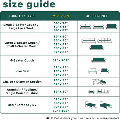 PAWFINITY Waterproof Couch Cover for Dogs, Pee Proof Pet Blanket, Paw Print Quilted, Pet Hair Resistant, Scratch-Resistant, Washable Furniture Protector for 2-3 Seat Sofa and Bed, 30x70 Inch, Grey
